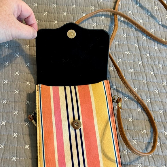 2 for $20 Bijoux Terner Multicolor Striped Cellphone Holder Crossbody Bag - Picture 3 of 5